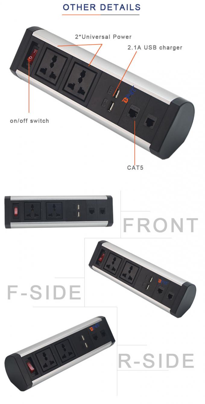 Conference Room Table Electrical Outlets With Double Universal Power