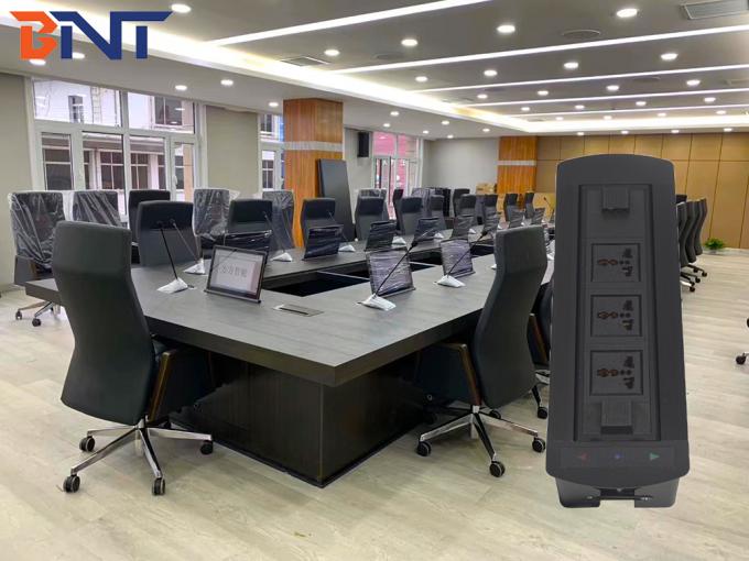 Manual Rotatable Conference Room Table Power Outlets , Desktop Hidden Power Socket