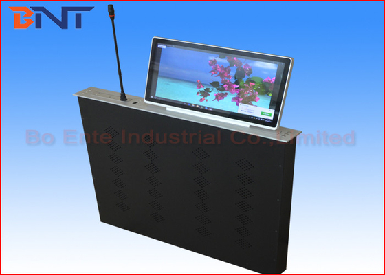 Ultra Thin Vertical LCD Monitor Lift With Motorized Separate Lifting Microphone
