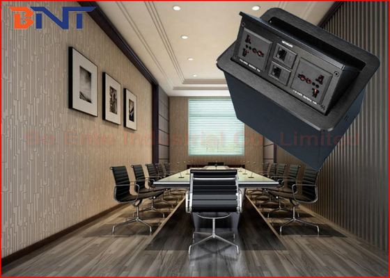 Office Conference Desktop Power Sockets Aluminum Alloy Brushed With Network