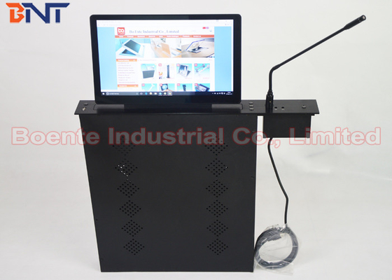 Conference Room Meeting Microphone Slim LCD Monitor Screen Motorized Lift 17.3 Inch 1080P Screen