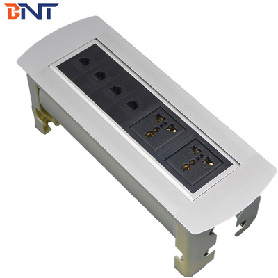 Company Office Room Table Pop Up Hidden Outlet With 2*Universal Power / 4*RJ45