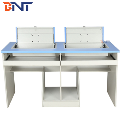 Anti Rust Double Student Computer Desk With Flip Up Hidden LCD Screen Case