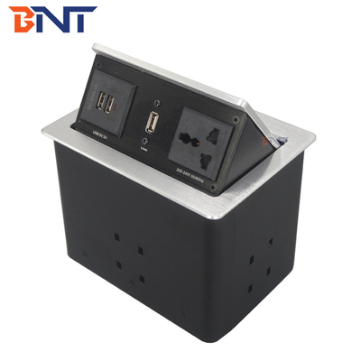 high quality hydraulic gas pop up desktop power and date socket