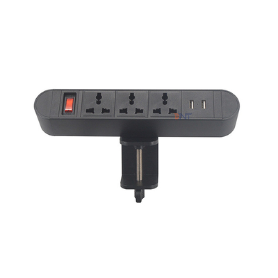 Easy Mount removable clamp on tabletop edge power outlet for computer table