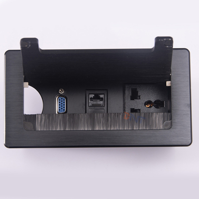 Office Aluminum Alloy Electric Table Socket Outlet Box Cable Management