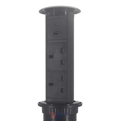 Automatic Raising Type Pop Up Power Socket Outlet For Office / Kitchen / Conference Room