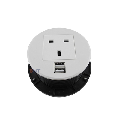 BOENTE Desktop Power Grommet With USB Hidden Power Socket Desktop Charging Station With 1 UK 2 USB Power