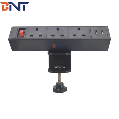 Boente Custom Made 6.56 Ft Cord 3 UK Power and 2 USB with Power Switch Black Office Electrical Sockets Manufacturer