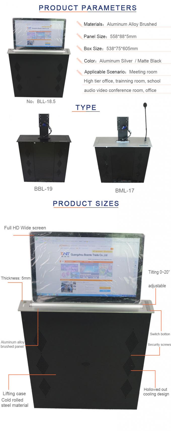 Lifter Computer Screen 18.5 Inch Computer Screen Lifter , Conference Table Computer Monitor ...