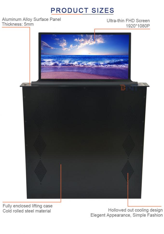 Led Screen Lifter Theft Prevention Motorized Monitor Lift With 17.3 Inch FHD LED Screen