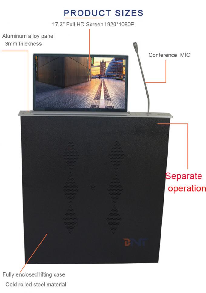 Lifter Computer Screen 17.3 Inch Computer Screen Lift , Ultra Thin Table Monitor Motorised Lifter