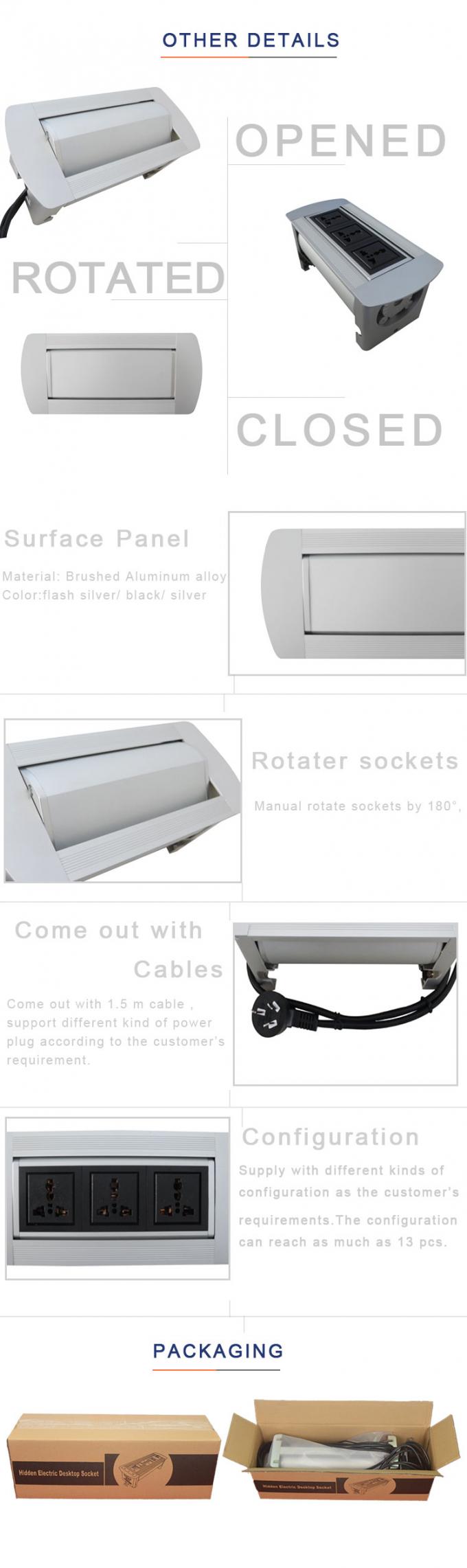 Rotatable Desktop Electrical Sockets For Office / Conference Room
