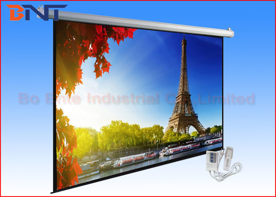 White Roll Up Remote Projection Projector Screen Wall Mount 135 Inch 4 3