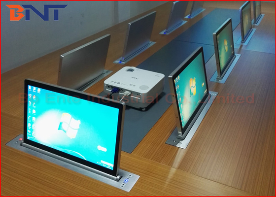 Electrical Integrated Desktop Monitor Lift With 15.6 Inch Touch Screen