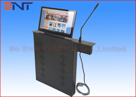 Automatic Microphone Computer LCD Monitor Lift With 15.6 Inch Motorized Screen
