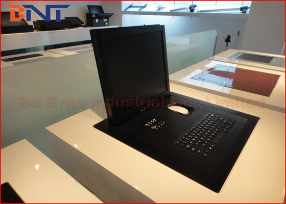 Integrated Automatic LCD Lift Mechanism , Trading Room Flip Up LCD Lift