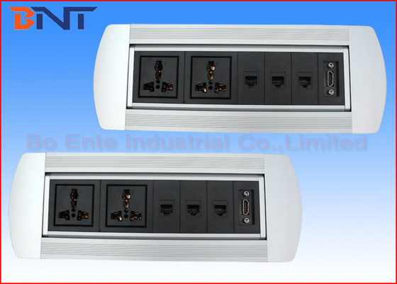 Multi Functional Hotel Desktop Rotation Power Socket With Extension Connected Cables
