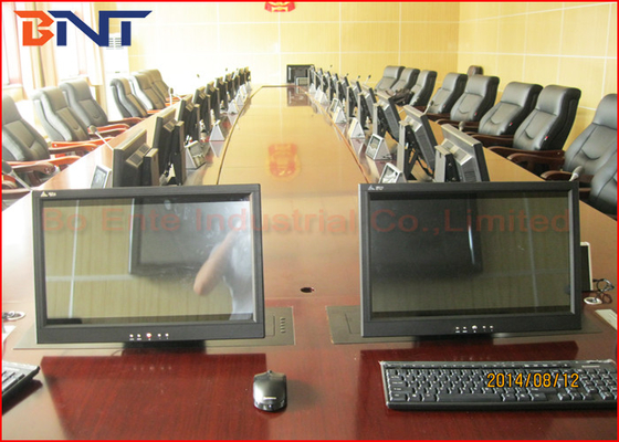 Pubilc Security Bureau Meeting Room Project , LCD Motorized Lift With Screen Overturn Function