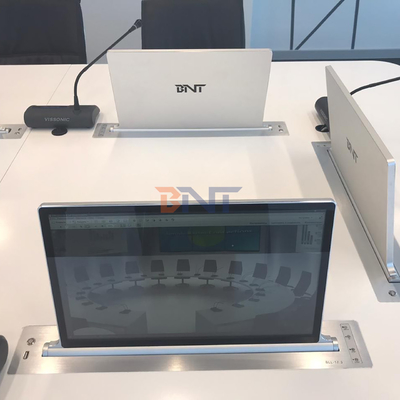 17.3" retractable motorized monitor lift tv lift mechanism motorized with motorized MIC for paperless conference system