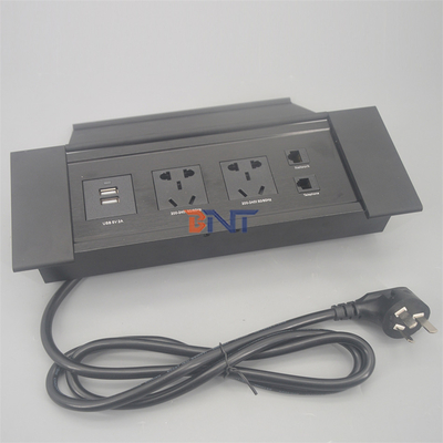 Flushed mounted recessed flip up cover multi power table socket outlet hidden electrical desktop power socket