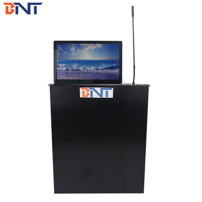 Matte Black Motorized Monitor Lift With Theft Prevention Function