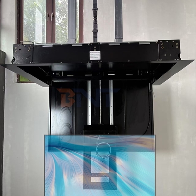 55-Inch Motorized TV Lift Stand with Remote Control Ceiling Flip Down TV Bracket with Functions of Drop Down and Rotation