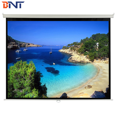 Manual Projector Screen With White Color Cold Rolled Steel Case