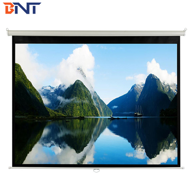 Matte White K PVC Manual Projector Screen 100 Inch With Metal Handle