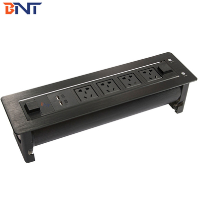 Tabletop Flip Up Conference Table Outlet Box With Double USB Charger