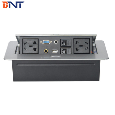 Oval Corner 240V Rated Voltage Desktop Hidden Connector With Vedio Interface Available Customized