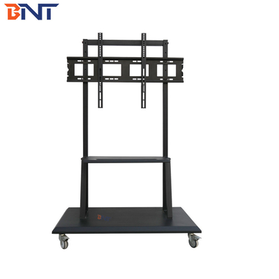 Black Floor Stand TV Mobile Cart Maximum Supporting Weight 130KG