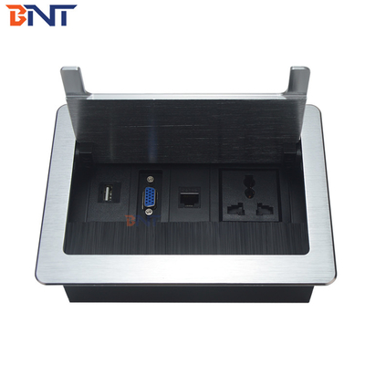 aluminum alloy material desk power outlet with buttom case BF501