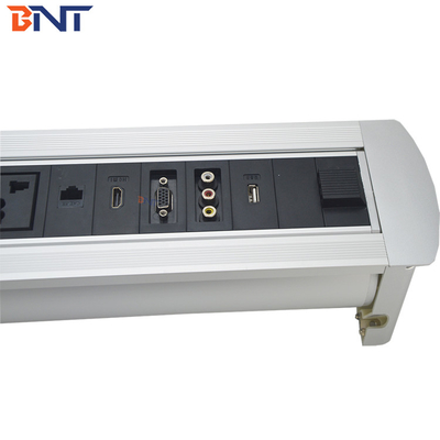180 Degree Rotating Angle 3Mm Surface Panel Silver Desktop Multimedia Connector For High-tier Room