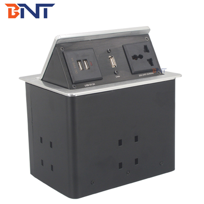 aluminum alloy material used in conference room hydraulic pop up power outlet