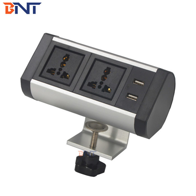 Mounted On Table Edge Round Design 250V Desktop Power Outlet