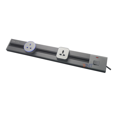 Aluminum Embedded Wall Movable Power Rail System Desktop Electrical Outlet Panel