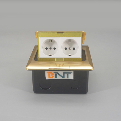 Brass Copper Electric Switch Ground Socket With Double German EU Power