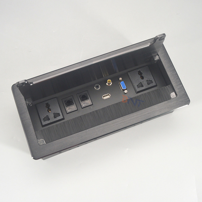 Office Brush Cover Flip Up Power Outlet With Sockets And Power Outlets