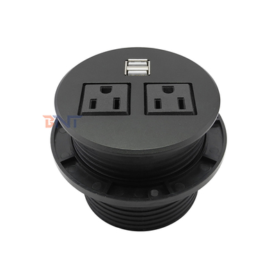 Round Socket Table Dual Usb Charging Outlet Sofa Socket With 2 Power Socket