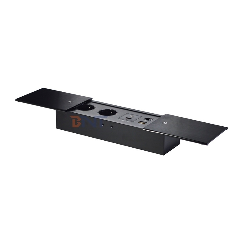 Double Silp Open Euro Tabletop Electric Power Socket Slip-Open 2 AC ...