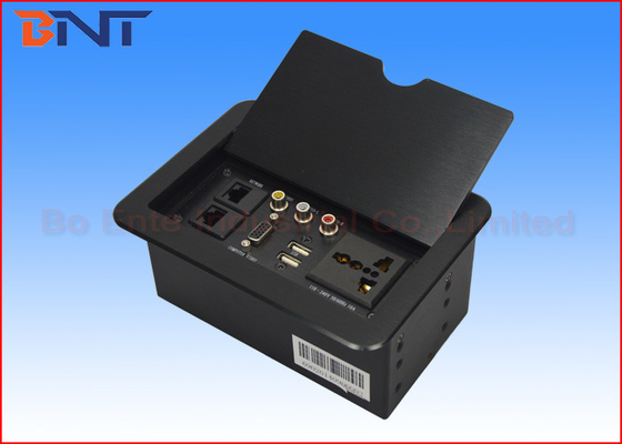 Multi Functional Manual Flip Up Outlet , Hidden Desk Mounted Power Sockets