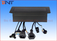 Oval Meeting Table Plug Sockets Black Matte Color With Power Data Jack