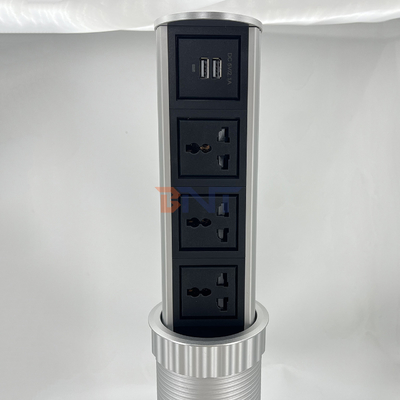 3 universal power +2 usb port vertical motorized lift kitchen pop up power socket touch pop up type waterproof socket