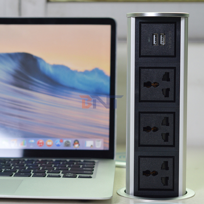 3 universal power +2 usb port vertical motorized lift kitchen pop up power socket touch pop up type waterproof socket
