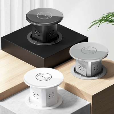 water proof electrical power socket outlet universal plug intelligent kitchen pop up socket with top wireless charger