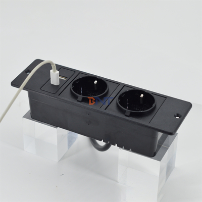 CE Approved high quality eu 2-plug desktop sofa socket with usb a+c socket set for sofa TV cabinet