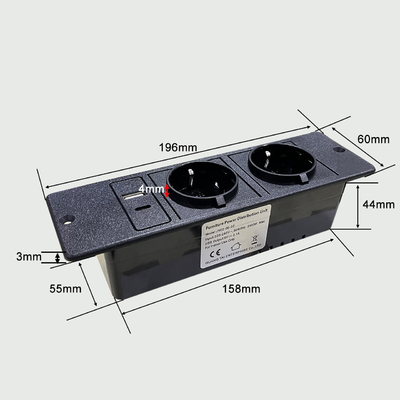 CE Approved high quality eu 2-plug desktop sofa socket with usb a+c socket set for sofa TV cabinet