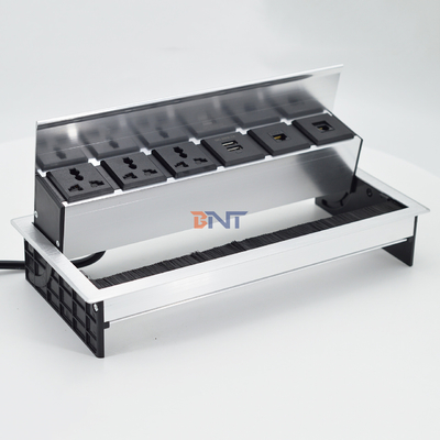 Conference Table Hidden Desktop Socket Box Flip Up Power Outlet for Office