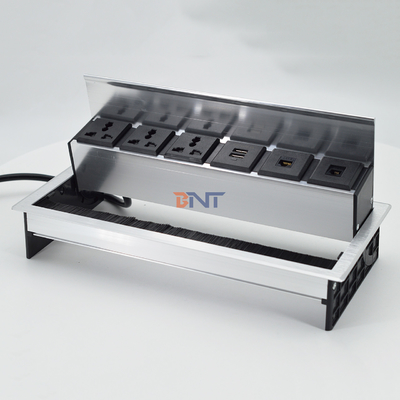 Conference Table Hidden Desktop Socket Box Flip Up Power Outlet for Office